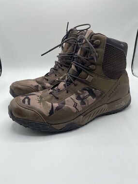 Under Armour Valsetz Tactical Combat Boots Mens Size 12 Brown Camo Hunting, Hike